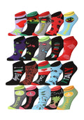 Italian Rasta, Mariana Pride & Flag No Show Socks - 20 Pairs